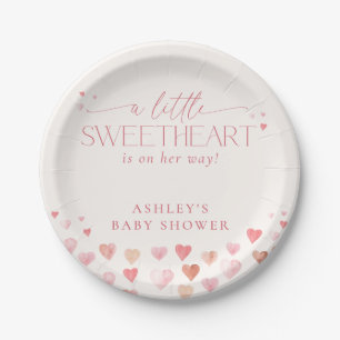 Assiettes En Carton Un Petit Amoureux, Baby shower Rose Girl