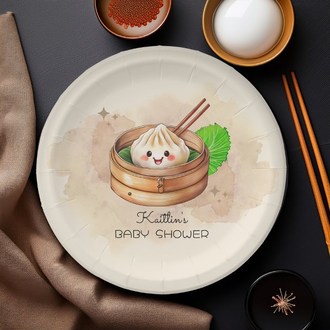 Assiettes En Carton Un Petit Baby shower À Thème Kwai Doux (A Sweet Little Dumpling Kwai Theme Baby Shower Paper Plates)