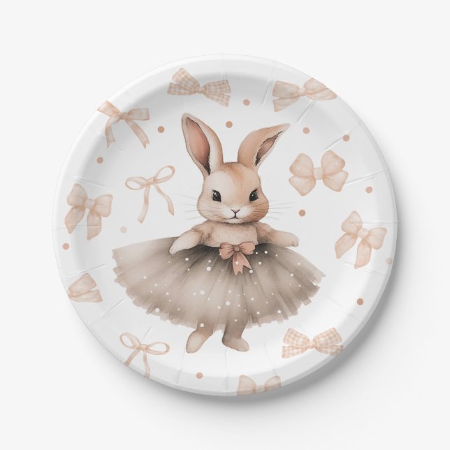 Assiettes En Carton Un Petit Baby shower Bunny (Devant)