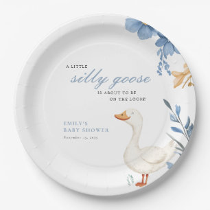 Assiettes En Carton Un petit Baby shower de garçon d'oie idiot