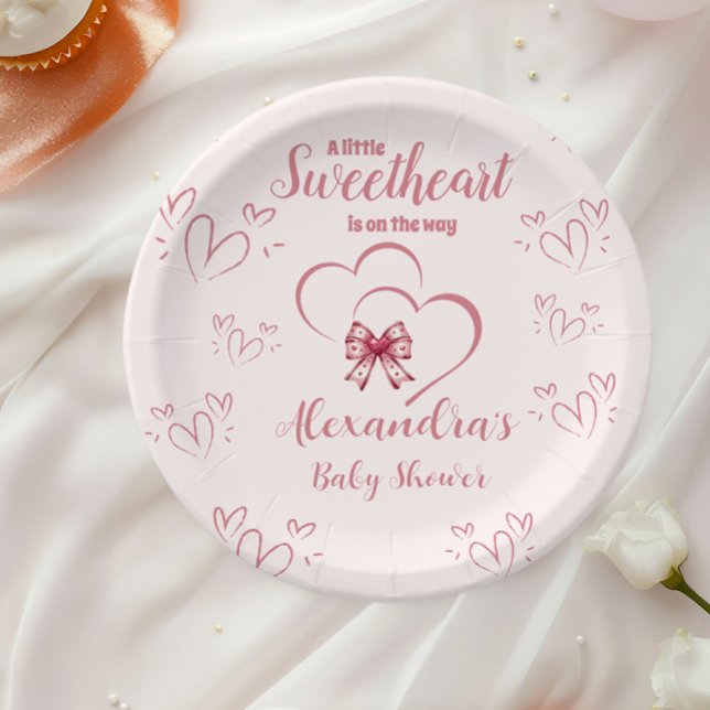 Assiettes En Carton Un petit Baby shower de Saint-Valentin (Créateur téléchargé)