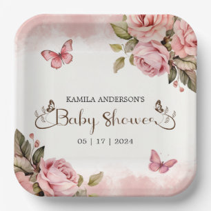 Assiettes En Carton Un petit Baby shower papillon