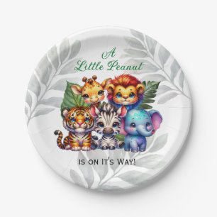 Assiettes En Carton Un petit cacahuète est sur le chemin   BABY SHOWER