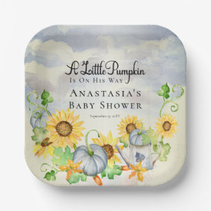 Assiettes En Carton Un Petit Citrouille   Baby shower pour garçons Sun