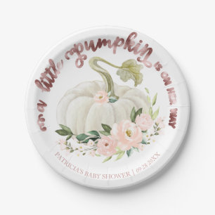 Assiettes En Carton Un petit Citrouille est sur son chemin Baby shower