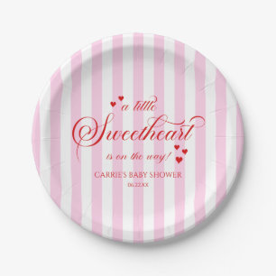 Assiettes En Carton Un petit cœur rose rouge Baby Shower