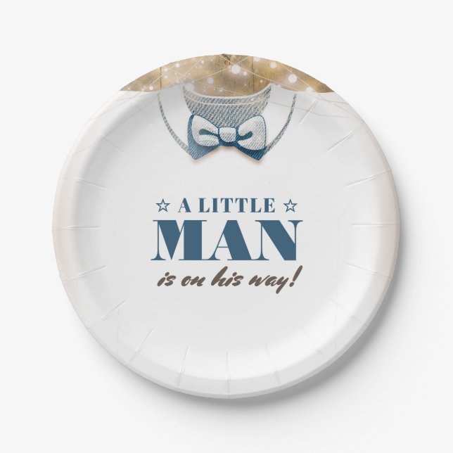 Assiettes En Carton Un petit homme sur son chemin Baby shower (Devant)