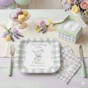 Assiettes En Carton Un petit lapin a 1 an, 1er anniversaire