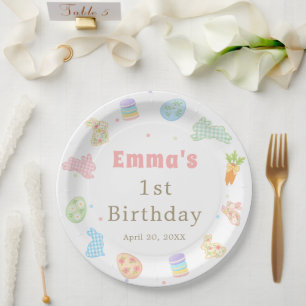 Assiettes En Carton Un petit lapin fête son premier anniversaire paste