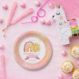 Assiettes En Carton Un petit rayon de soleil Baby shower fille
