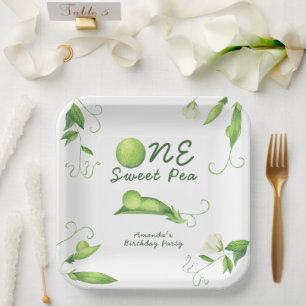 Assiettes En Carton Un premier anniversaire de Sweet Pea