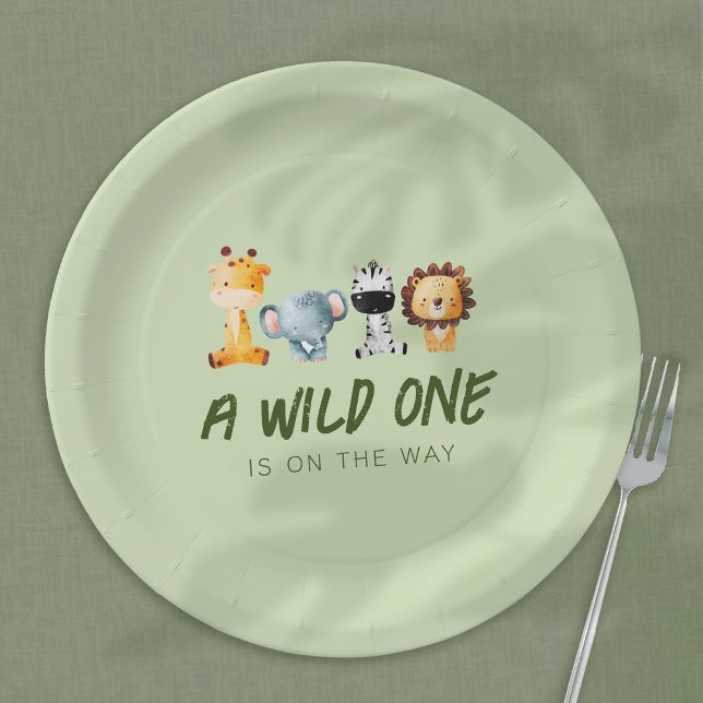 Assiettes En Carton Un Sauvage Sur Le Chemin Du Baby shower Safari (Créateur téléchargé)