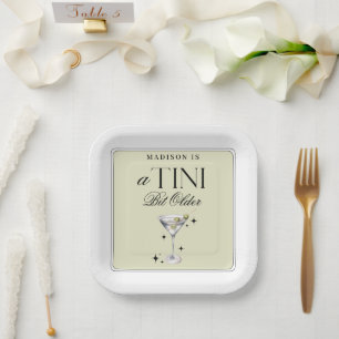 Assiettes En Carton un Tini Bit plus vieux Martini Olive Anniversaire