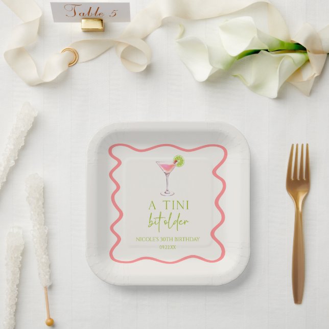 Assiettes En Carton Un Tini Un Peu Plus Ancien Cosmo Rose Martini Anni (Mariage)