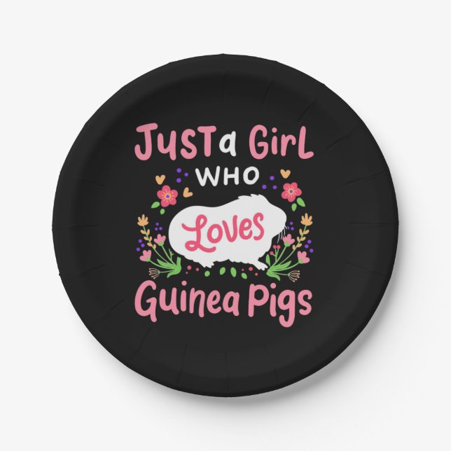 Assiettes En Carton Une Dame qui aime les cochons de Guinée (Devant)