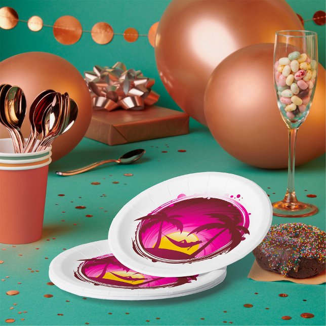 Assiettes En Carton Une Femme Dans Un Hamac (Créateur téléchargé)