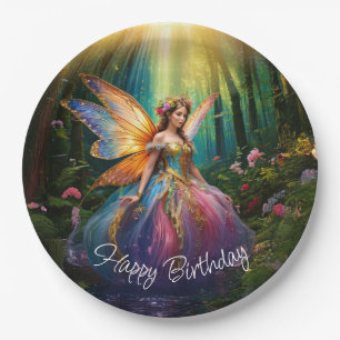 Assiettes En Carton Une Forêt Enchantée De Fée Magique Joyeux Annivers