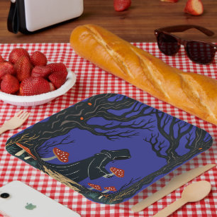 Assiettes En Carton Une Fourgonnette à capuchon Collecte De Tabourets