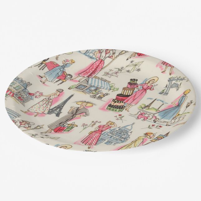 Assiettes En Carton Une journée à Paris (Angle)