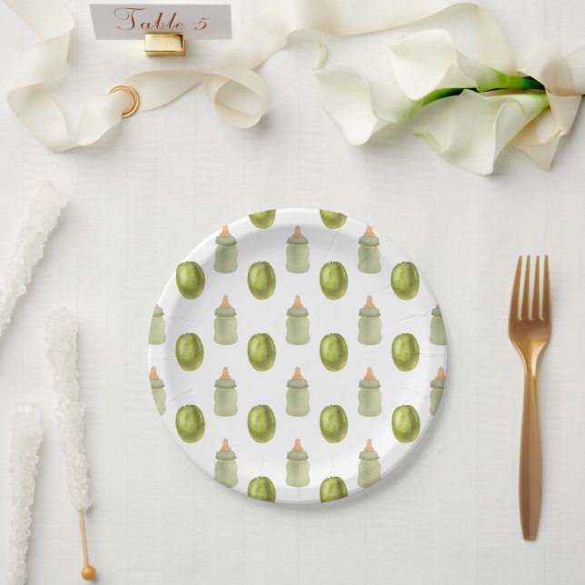 Assiettes En Carton Une minuscule est en chemin Baby shower (Mariage)