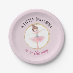 Assiettes En Carton Une Petite Ballerine Est En Route Baby Shower