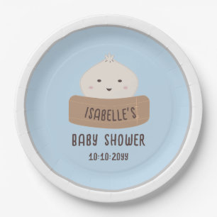 Assiettes En Carton Une petite boulette est en route Baby Shower