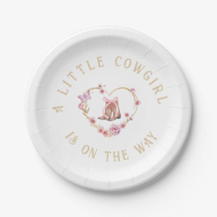 Assiettes En Carton Une Petite Cowgirl Est En Route Fille Baby Shower