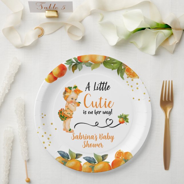 Assiettes En Carton Une petite Cutie est sur son Baby shower Way (Mariage)