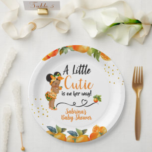 Assiettes En Carton Une petite Cutie est sur son chemin Baby shower Pl