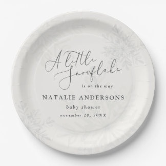 Assiettes En Carton Une petite fête de baby shower d'hiver à flocon de