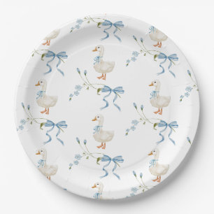 Assiettes En Carton Une Petite Oie Silencieuse Aquarelle Anniversaire