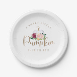 Assiettes En Carton Une Petite Plaque De Baby shower Citrouille Sucrée