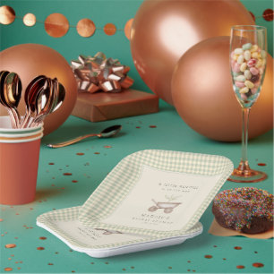 Assiettes En Carton Une petite pousse est en route Baby Shower
