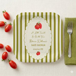 Assiettes En Carton Une petite tomate est sur la vigne Baby Shower