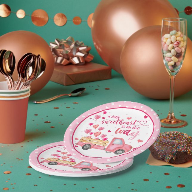 Assiettes En Carton Une Plaque De Baby shower Un Peu Amoureuse (Multi)