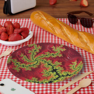 Assiettes En Carton Une Rivière Traverse Une Plaque De Papier