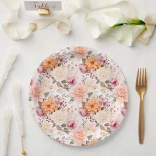 Assiettes En Carton Une série de fleurs automnales Design 2