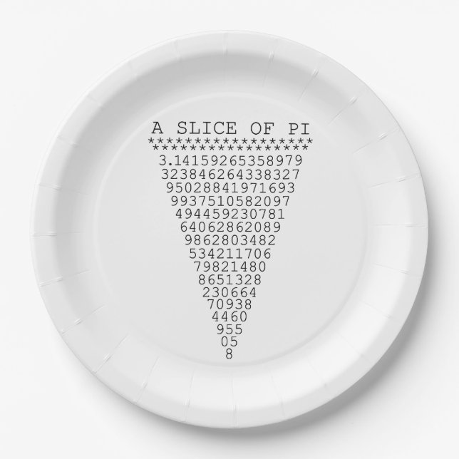 Assiettes En Carton Une tranche de partie de pi (Devant)