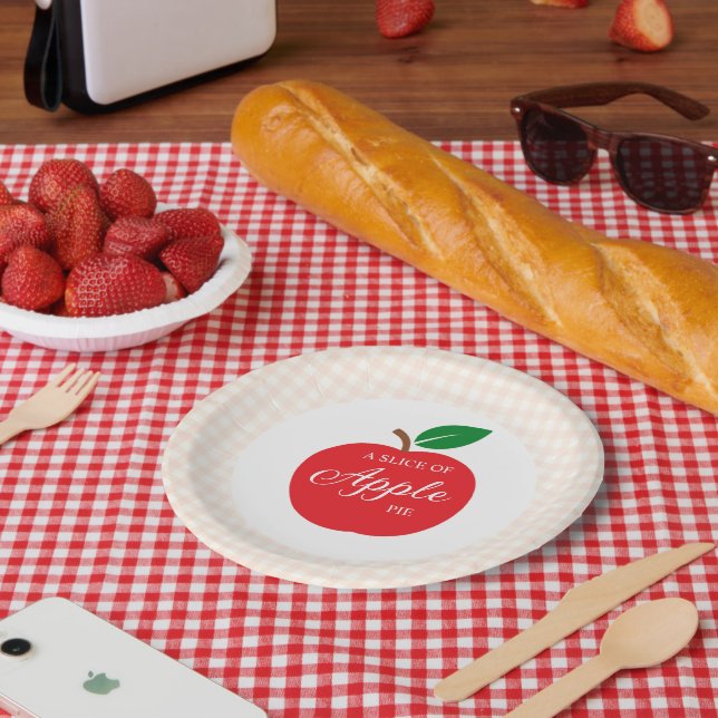 Assiettes En Carton Une tranche de tarte aux pommes Baby Shower (Pique-nique)