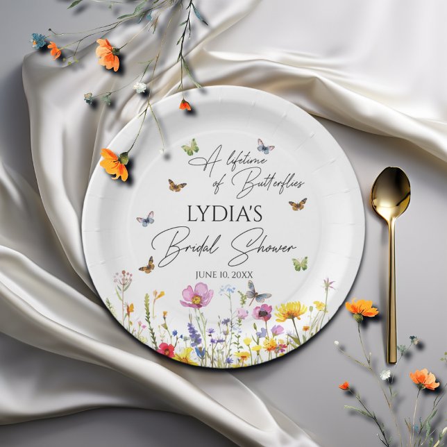 Assiettes En Carton Une vie de papillons Fête de mariage champêtre (Créateur téléchargé)