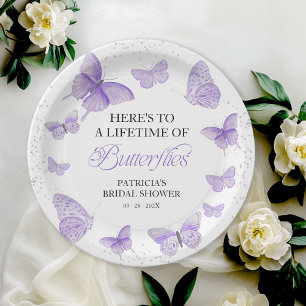 Assiettes En Carton Une vie de papillons Fête des mariées pourpre