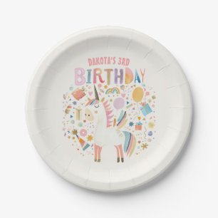 Assiettes En Carton Unicorn Cute Pastel fête d'anniversaire pour enfan
