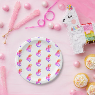 Assiettes En Carton Unicorn Neon