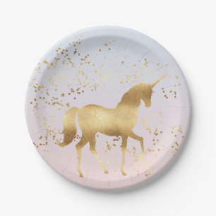 Assiettes En Carton Unicorne magical or