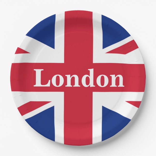 Assiettes En Carton Union Jack London ~ Plaque de papier drapeau brita (Devant)