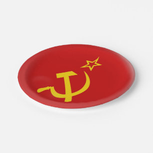 Assiettes En Carton Union Soviétique - drapeau de l'URSS