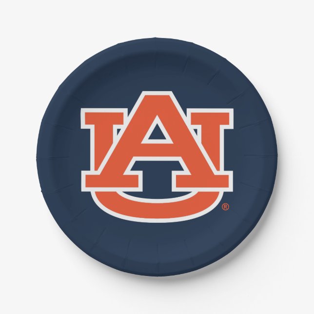 Assiettes En Carton Université d'Auburn | Auburn UA Logo (Devant)