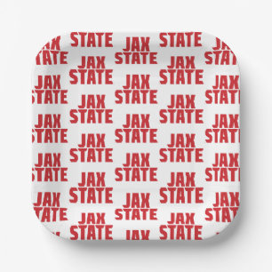 Assiettes En Carton Université d'État de Jacksonville JAX STATE Rouge 