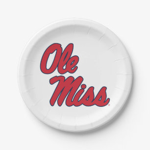 Assiettes En Carton Université du Mississippi   Ole Miss Script