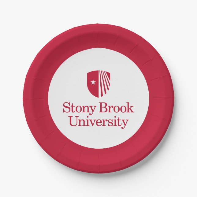 Assiettes En Carton Université Stony Brook | Mot-symbole (Devant)